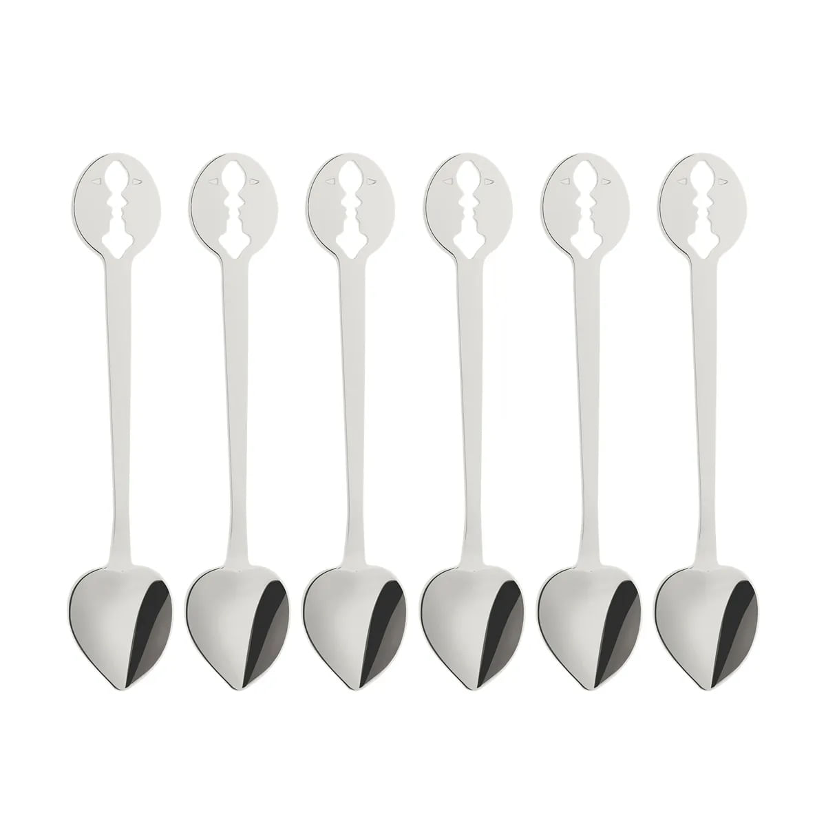 KIT 6 COLHERES PARA CAFÉ BUGATTI KISS CORAÇÃO EM INOX 437066