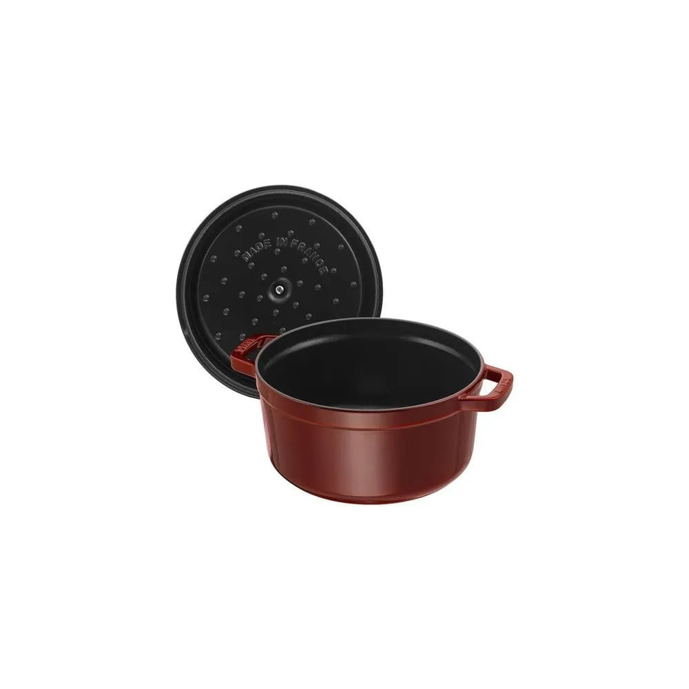 CAÇAROLA STAUB REDONDA EM FERRO FUNDIDO VERMELHO 22CM 405093550