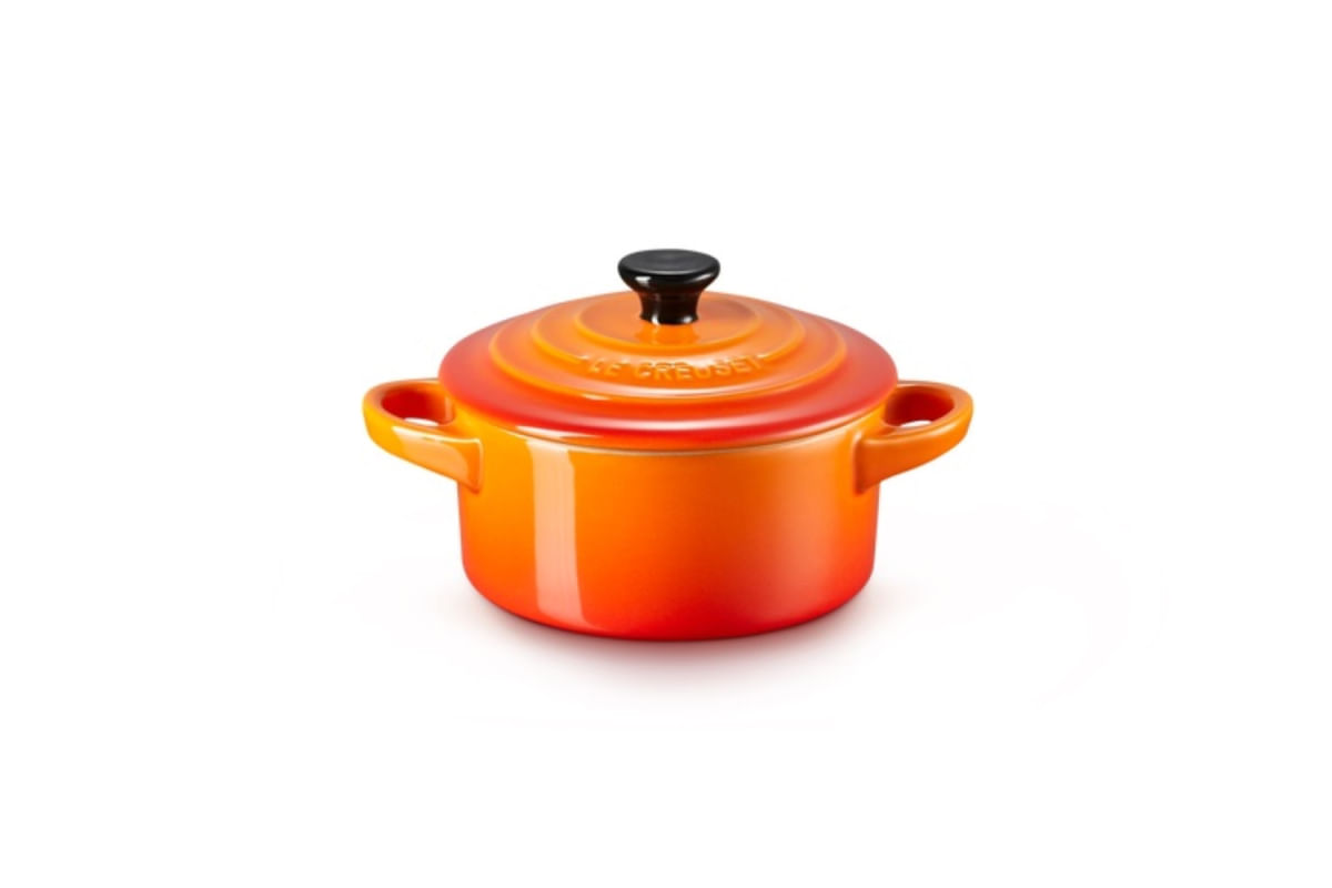 MINI COCOTTE LE CREUSET 250 ML 10CM PUXADOR PRETO LARANJA 71901100900100