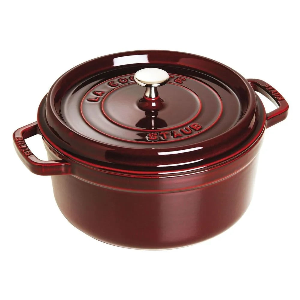 CAÇAROLA STAUB REDONDA EM FERRO FUNDIDO VERMELHO 24CM 405093570