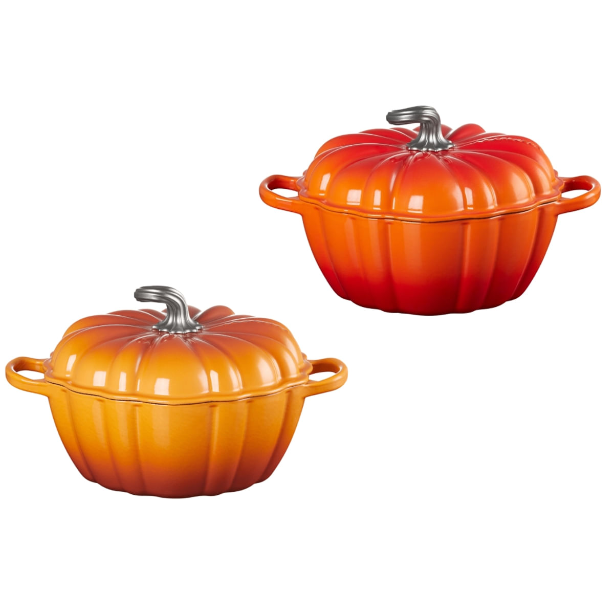 KIT LE CREUSET 2 PANELAS ABÓBORA REDONDA EM FERRO FUNDIDO 24CM