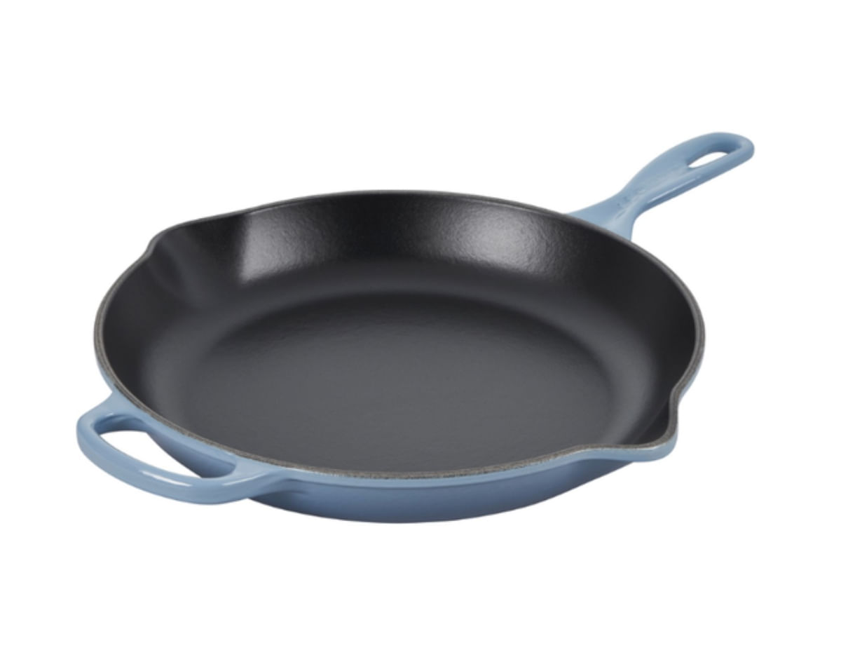 FRIGIDEIRA SKILLET REDONDA LE CREUSET C/ ALCA 26CM SIGNATURE AZUL CHAMBRAY 20182264340422