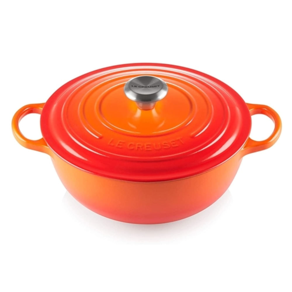 KIT LE CREUSET PANELA MARMITA 26CM E MOLHEIRA 16CM EM FERRO ESMALTADO - Laranja