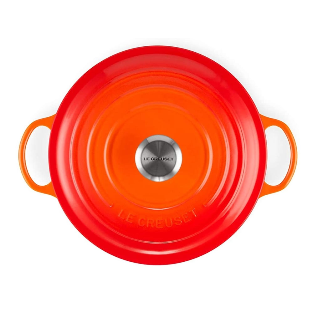 KIT LE CREUSET PANELA MARMITA 26CM E MOLHEIRA 16CM EM FERRO ESMALTADO - Laranja