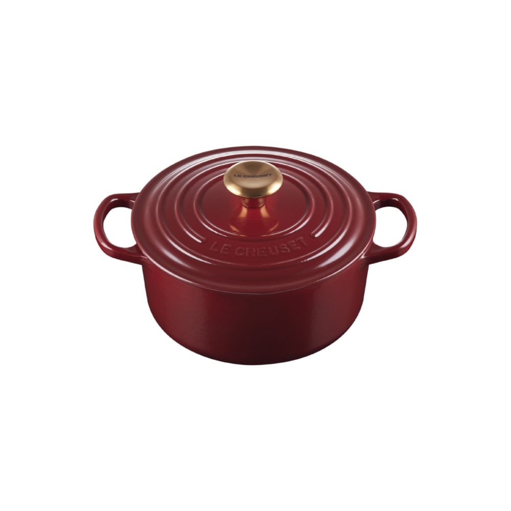 KIT LE CREUSET 2 PANELAS REDONDAS 20 E 22CM EM FERRO ESMALTADO VERMELHO RHONE