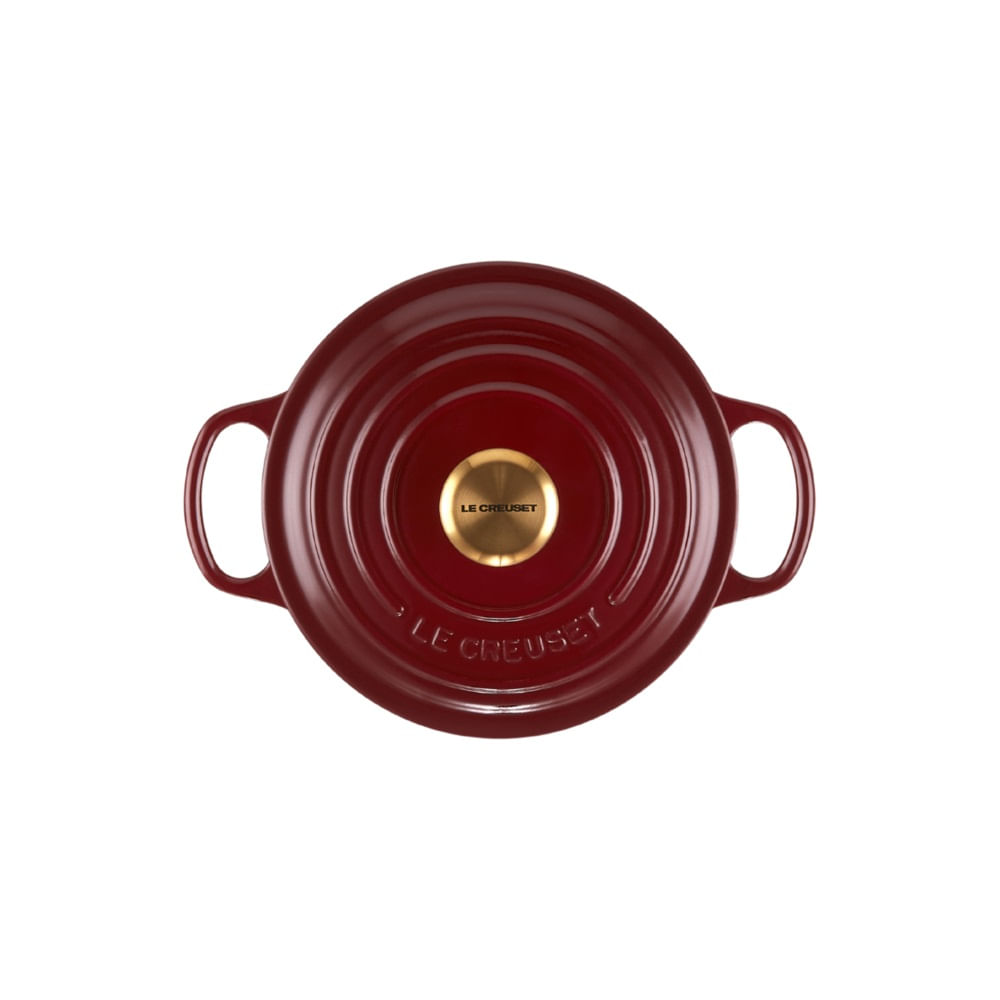 KIT LE CREUSET 2 PANELAS REDONDAS 20 E 22CM EM FERRO ESMALTADO VERMELHO RHONE