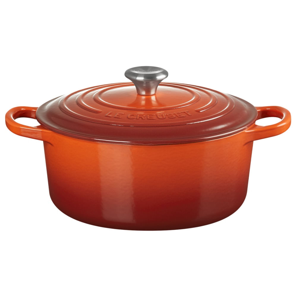 KIT LE CREUSET 2 PANELAS REDONDAS 24 E 26CM EM FERRO ESMALTADO VERMELHO CAYENNE