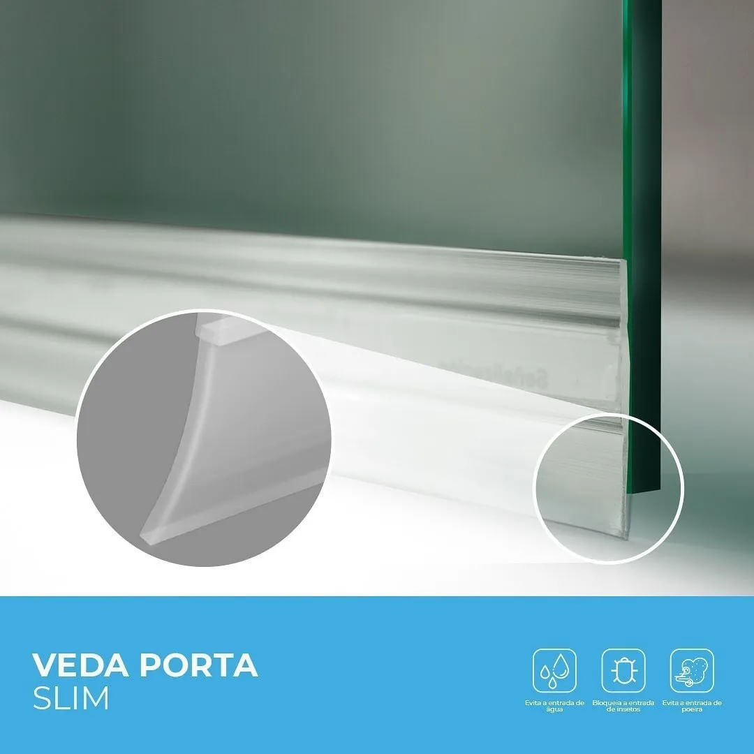 Veda Porta Slim Protetor De Frestas Silicone Adesivo 3M Comfort Door Marrom 90cm