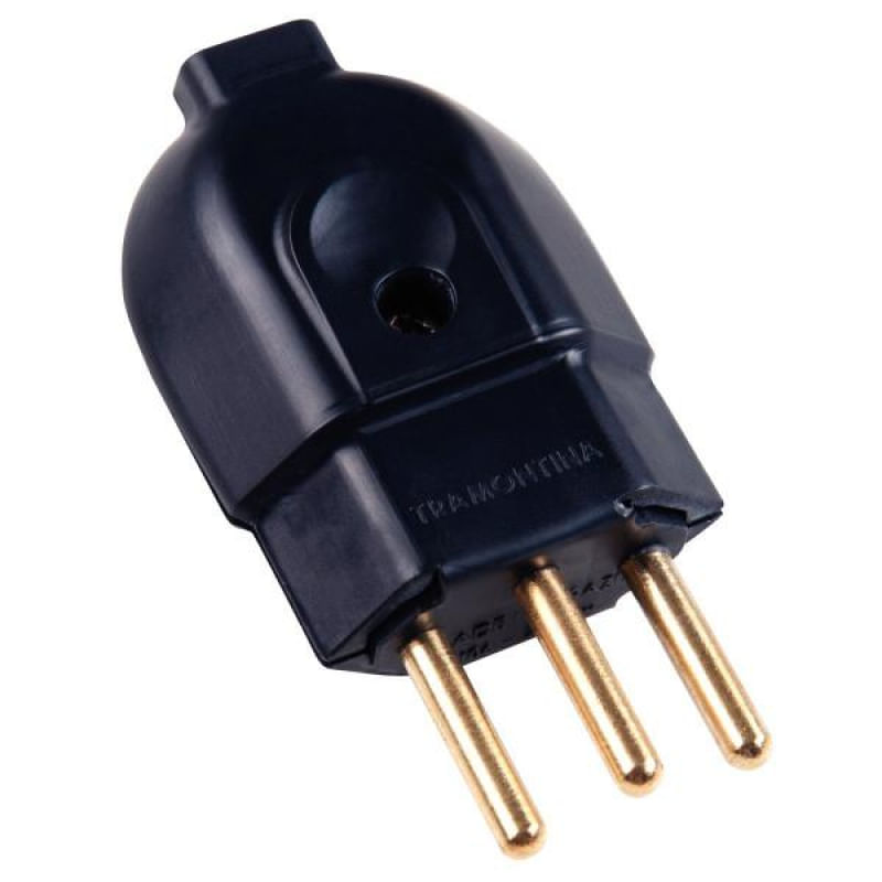 Plugue Macho 2P+T 250 V 20 A Tramontina Preto