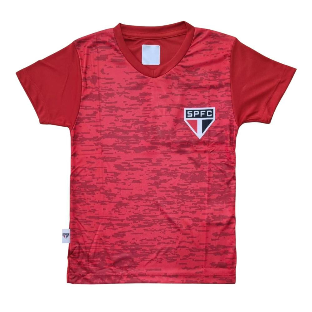 Camiseta Infantil São Paulo Rajada Vermelha Oficial