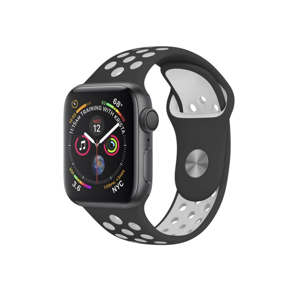 Pulseira para Apple Watch 42 / 44 / 45MM Armor Running - Preto e Branco - Gshield