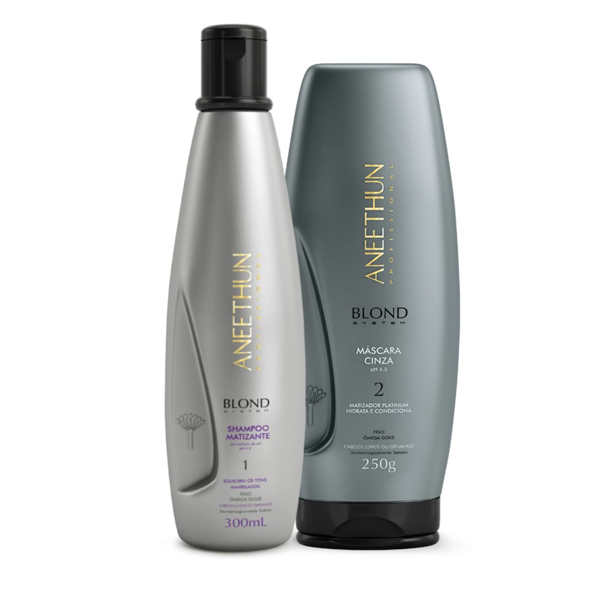 Kit Aneethun Blond System SH Matizante + Mask Cinza 250g