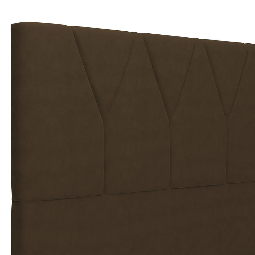 Cabeceira Cama Box Casal Queen 160cm Aura Suede W01 Marrom - Mpozenato