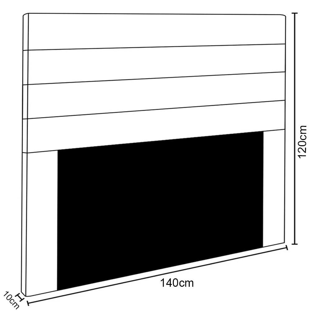 Cabeceira Cama Box Casal 140cm Rubi W01 Linho Bege - Mpozenato