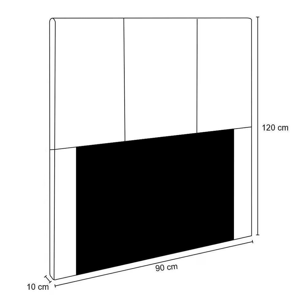 Cabeceira Cama Box Solteiro 90cm Pérola W01 Linho Bege - Mpozenato