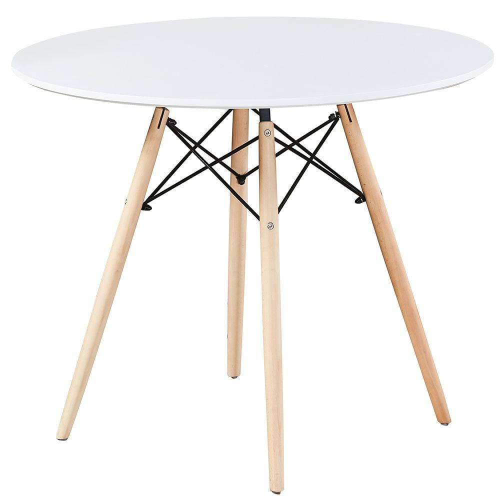 Mesa De Jantar Redonda Eiffel Charles Eames F03 80 cm Branco - Lyam Decor