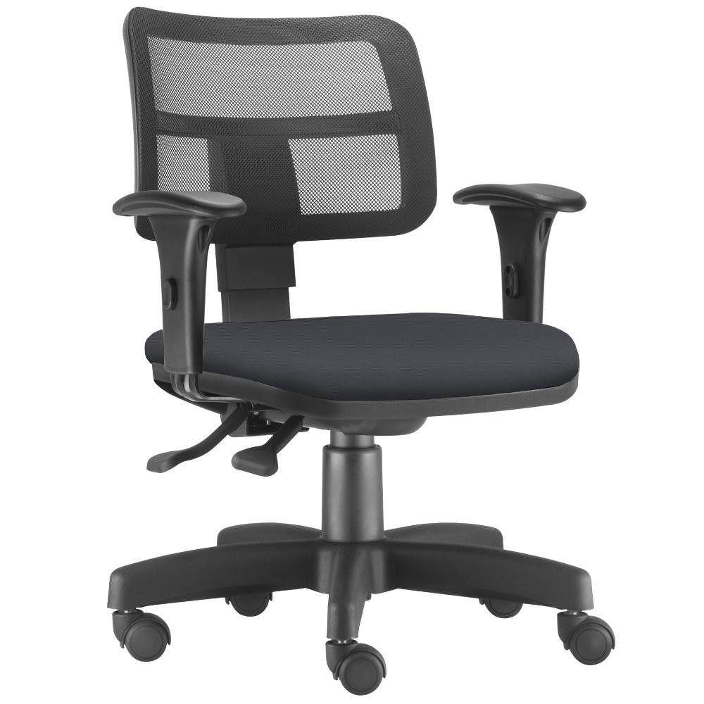 Cadeira Giratória Zip L02 Executiva Ergonômica Escritório Couro Sintético Preto - Lyam Decor