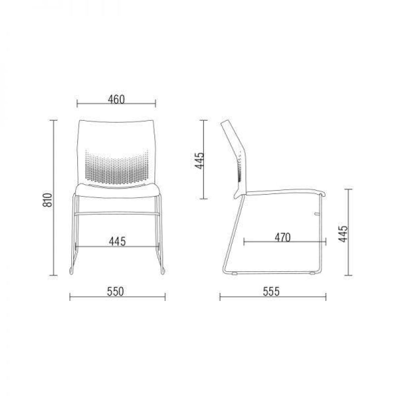 Kit 04 Cadeiras Fixa Base Preta Empilhável Connect F02 Vermelho - Lyam Decor