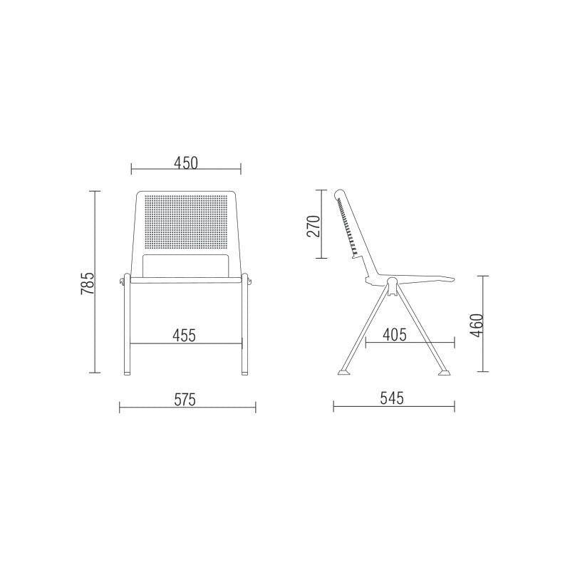 Kit 04 Cadeiras Fixa Base Preta Empilhável Up  F02 Azul Marinho - Lyam Decor