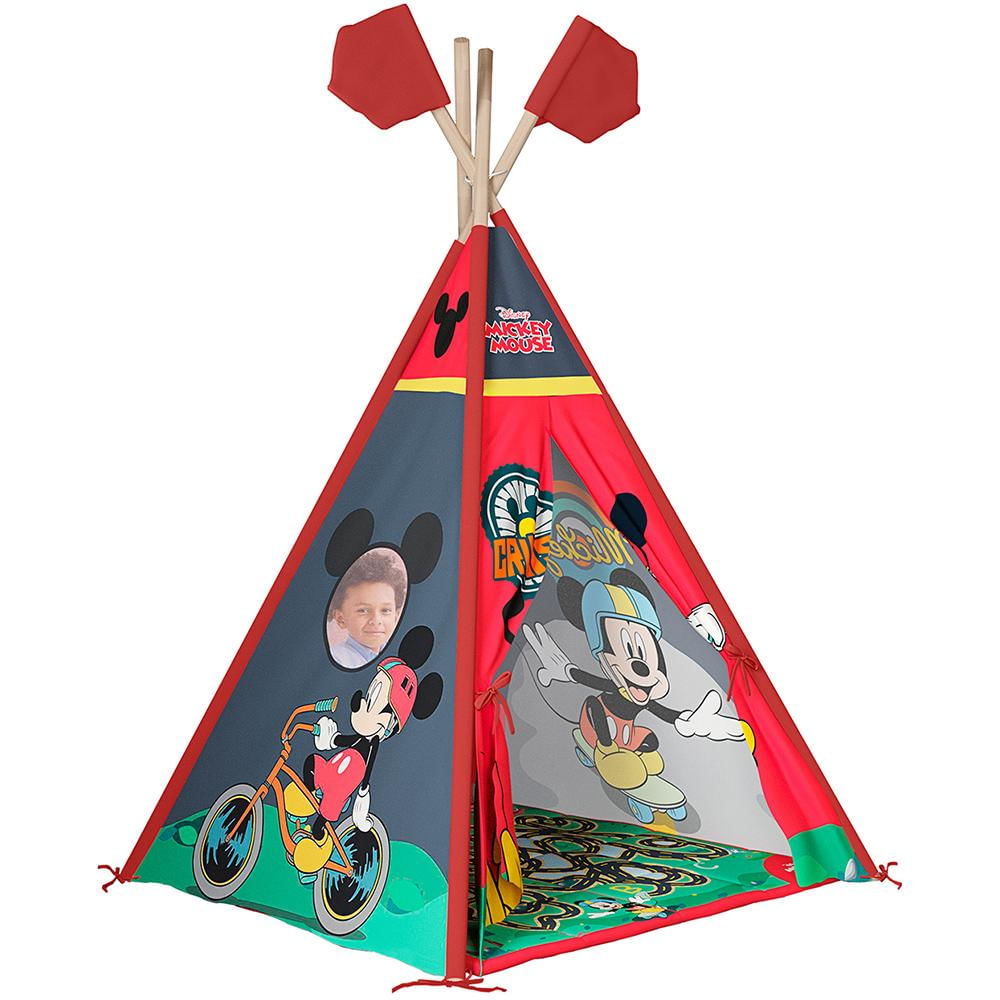 Cabana Infantil Quarto Tenda Little Hut P04 Preto Vermelho - Lyam Decor