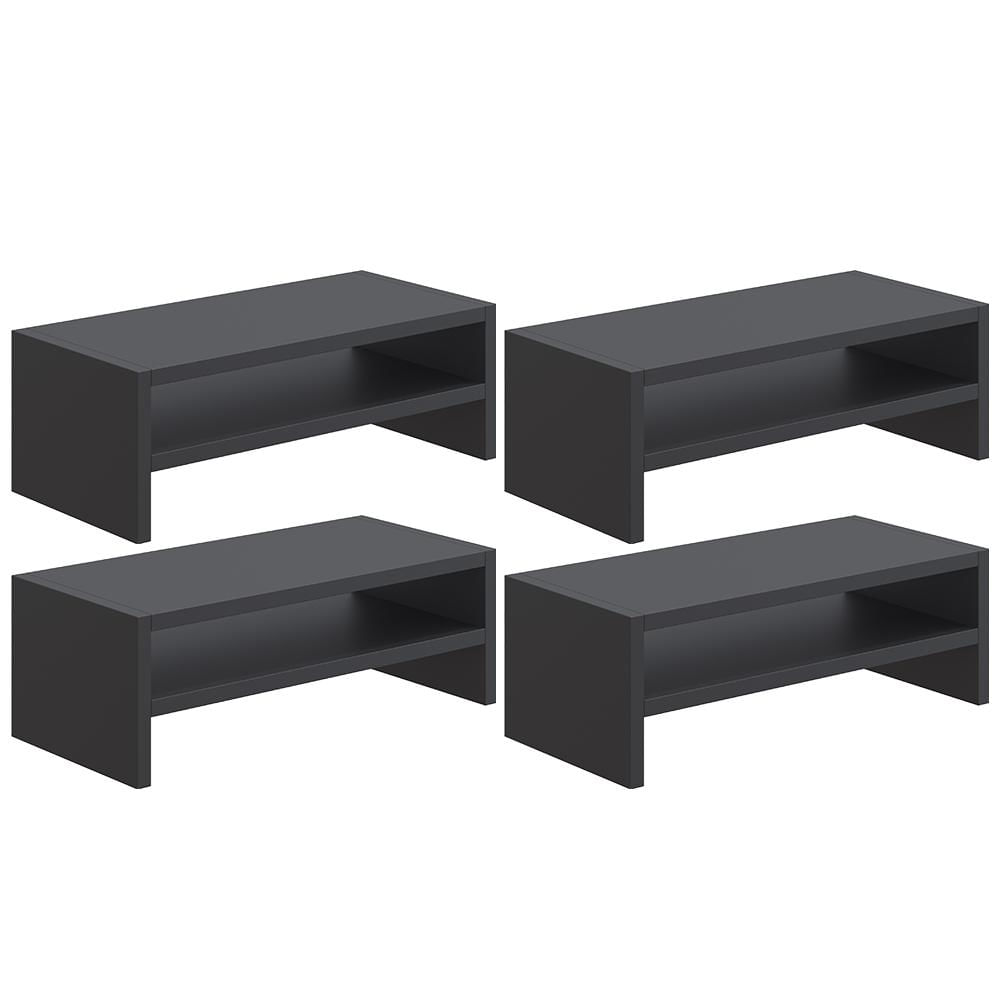 Kit 04 Suportes Stand Para Monitores Mesa Escritório Home Office Lap L03 Preto - Lyam Decor