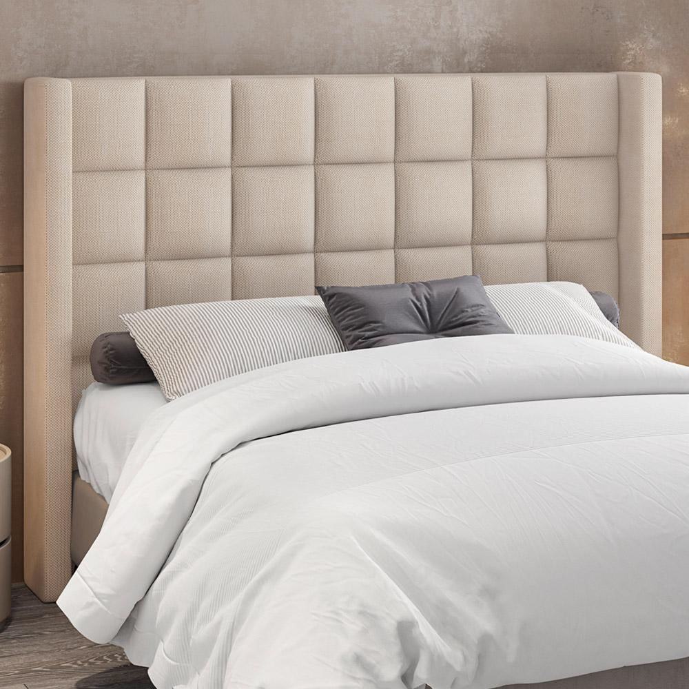 Cabeceira Cama Box Casal 140 cm P05 Paris Linho Creme - Lyam Decor