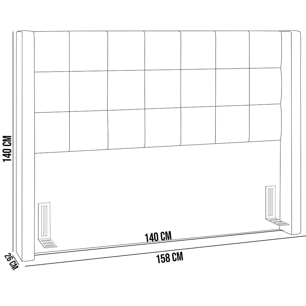 Cabeceira Cama Box Casal 140 cm P05 Paris Linho Creme - Lyam Decor