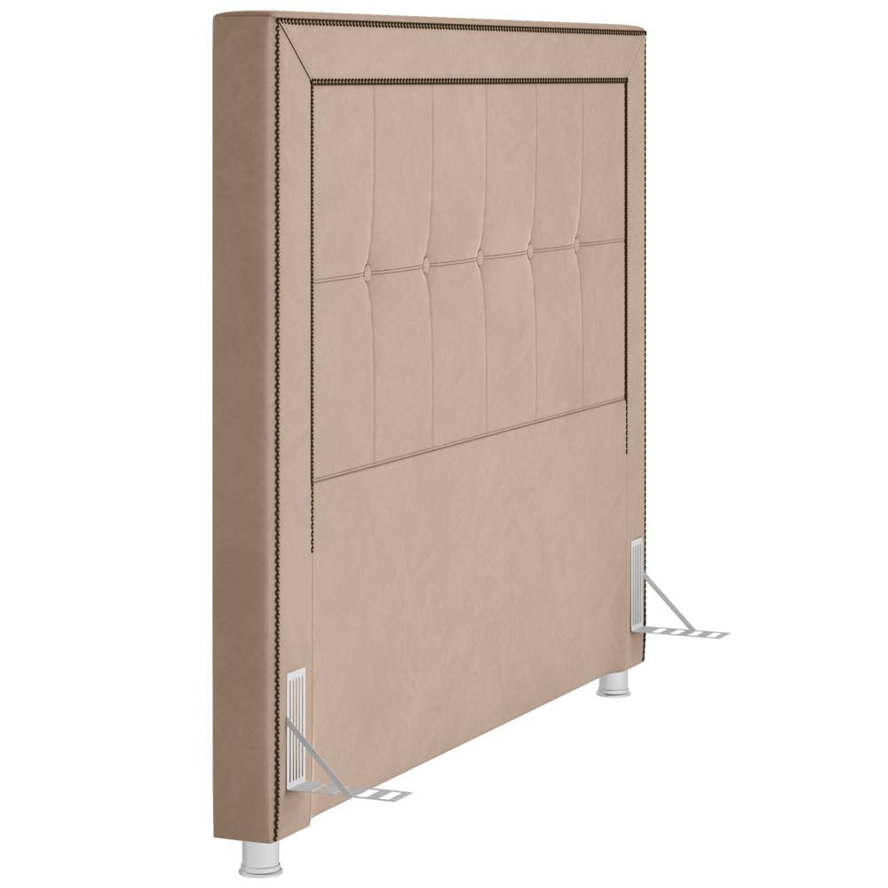 Cabeceira Cama Box Casal King 195 cm P05 Atenas Veludo Bege - Lyam Decor