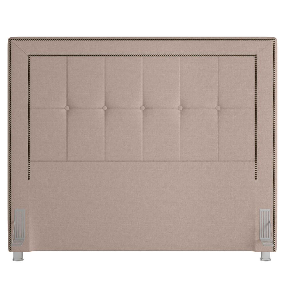 Cabeceira Cama Box Casal 140 cm P05 Atenas Linho Bege Areia - Lyam Decor