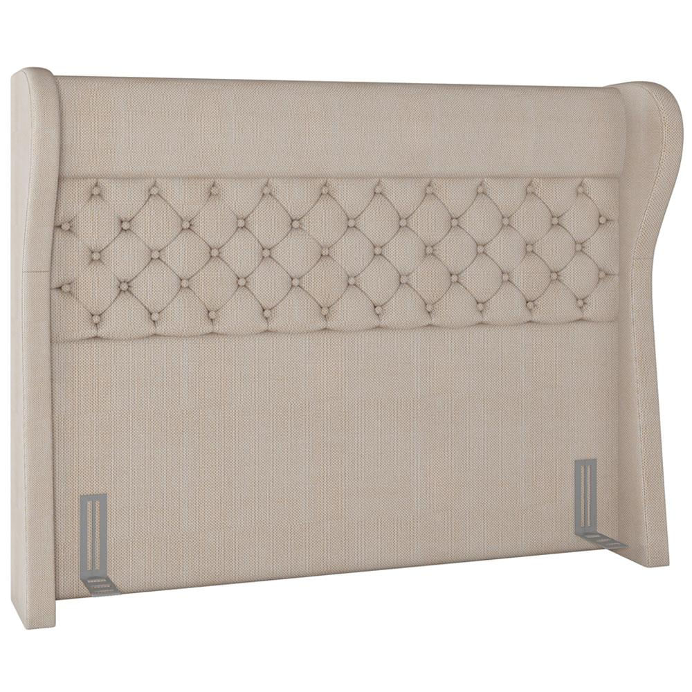 Cabeceira Cama Box Casal King 195 cm P05 Madrid Linho Creme - Lyam Decor