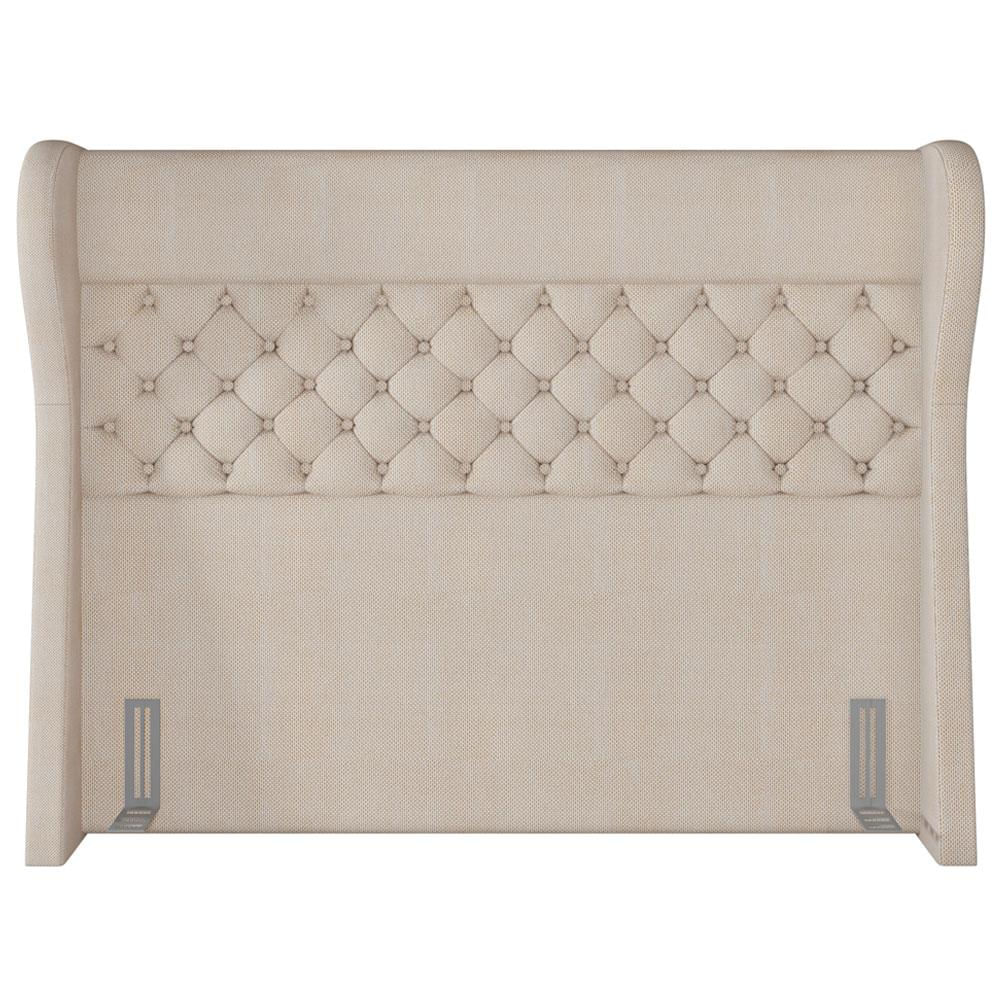 Cabeceira Cama Box Casal King 195 cm P05 Madrid Linho Creme - Lyam Decor