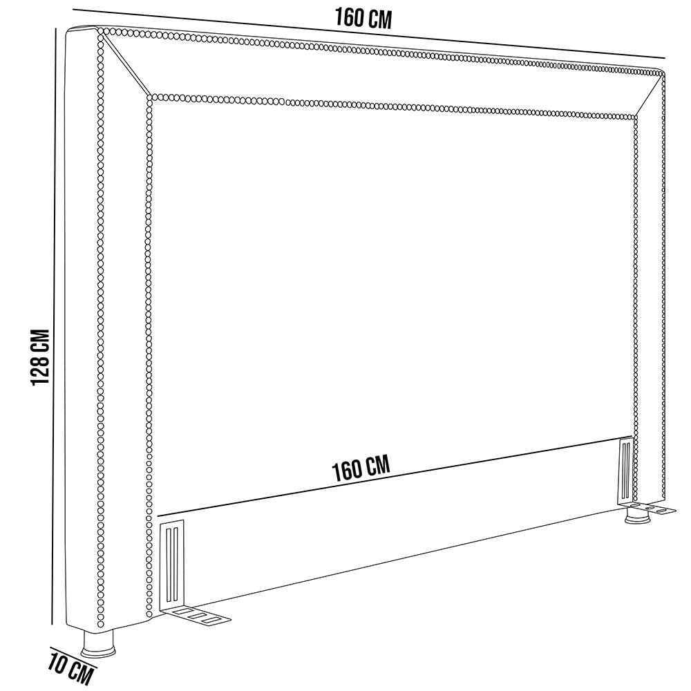 Cabeceira Cama Box Casal Queen 160 cm P05 Berlim Linho Cinza Escuro - Lyam Decor