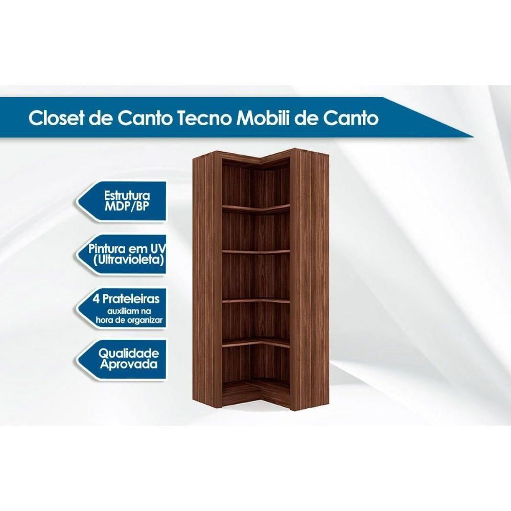 Closet De Quarto Me4132 C/ 4 Prateleiras Rústico - Tecno Mobili