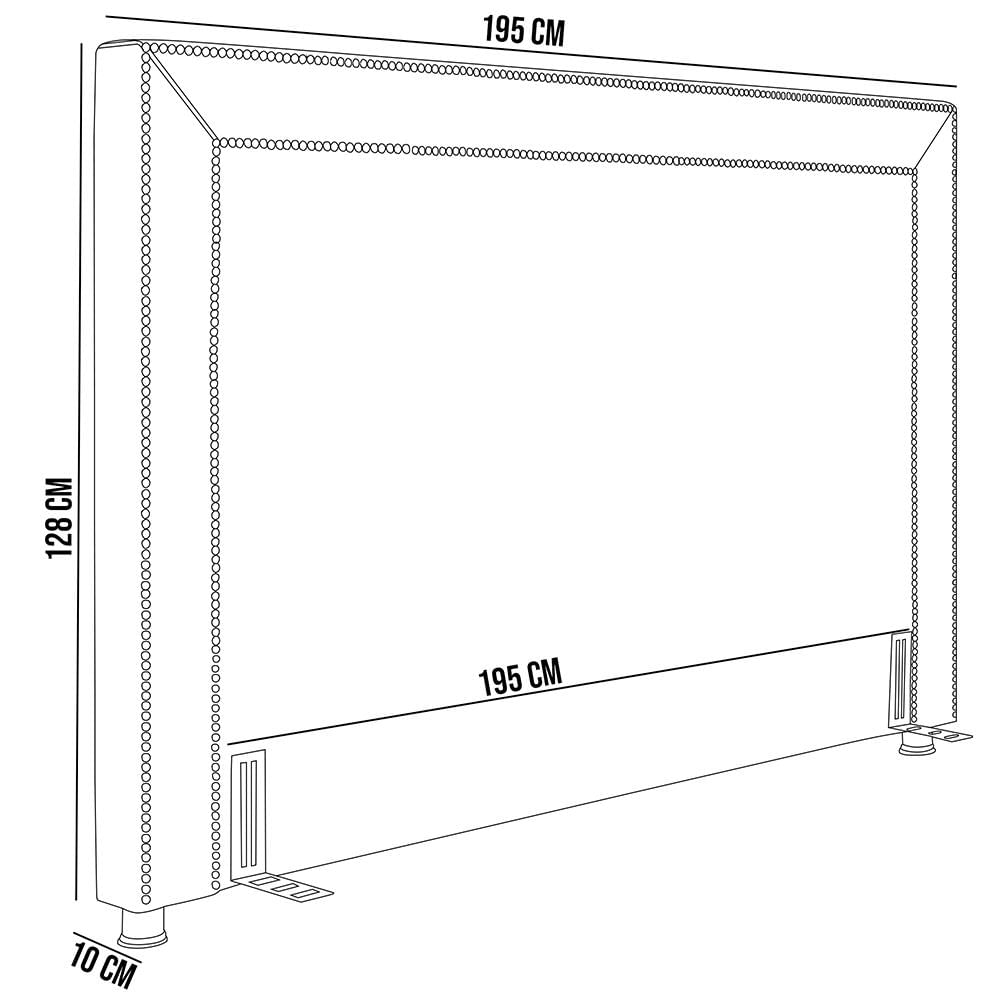 Cabeceira Cama Box Casal King 195 cm P05 Berlim Linho Bege Claro - Lyam Decor