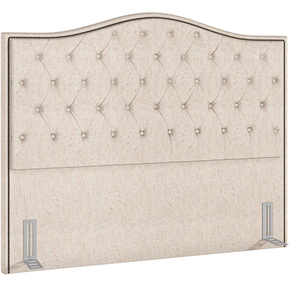 Cabeceira Cama Box Casal Queen 160 cm P05 Grécia Linho Bege Claro - Lyam Decor