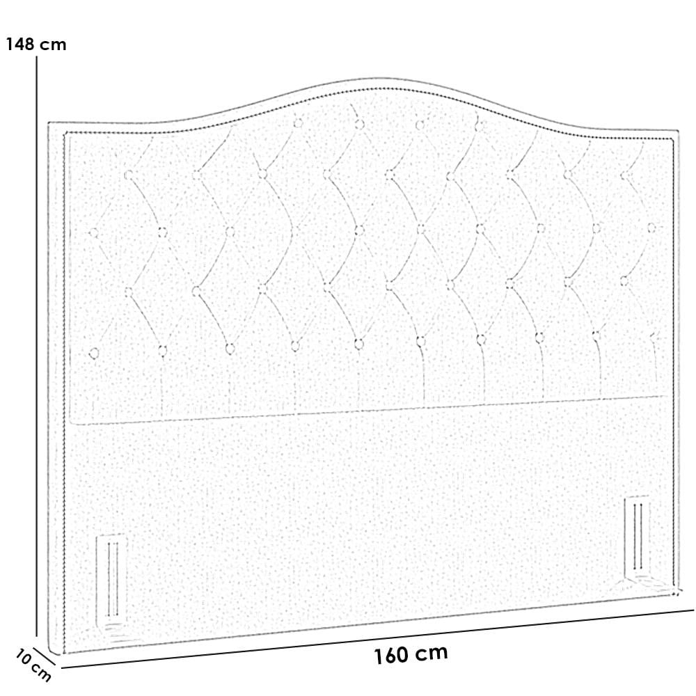 Cabeceira Cama Box Casal Queen 160 cm P05 Grécia Linho Creme - Lyam Decor