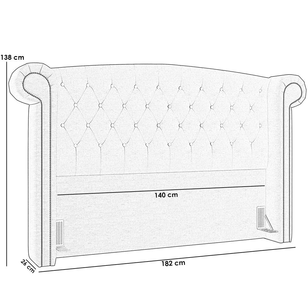 Cabeceira Cama Box Casal com Tachas 140 cm Sofia P05 Linho Cru - Lyam Decor