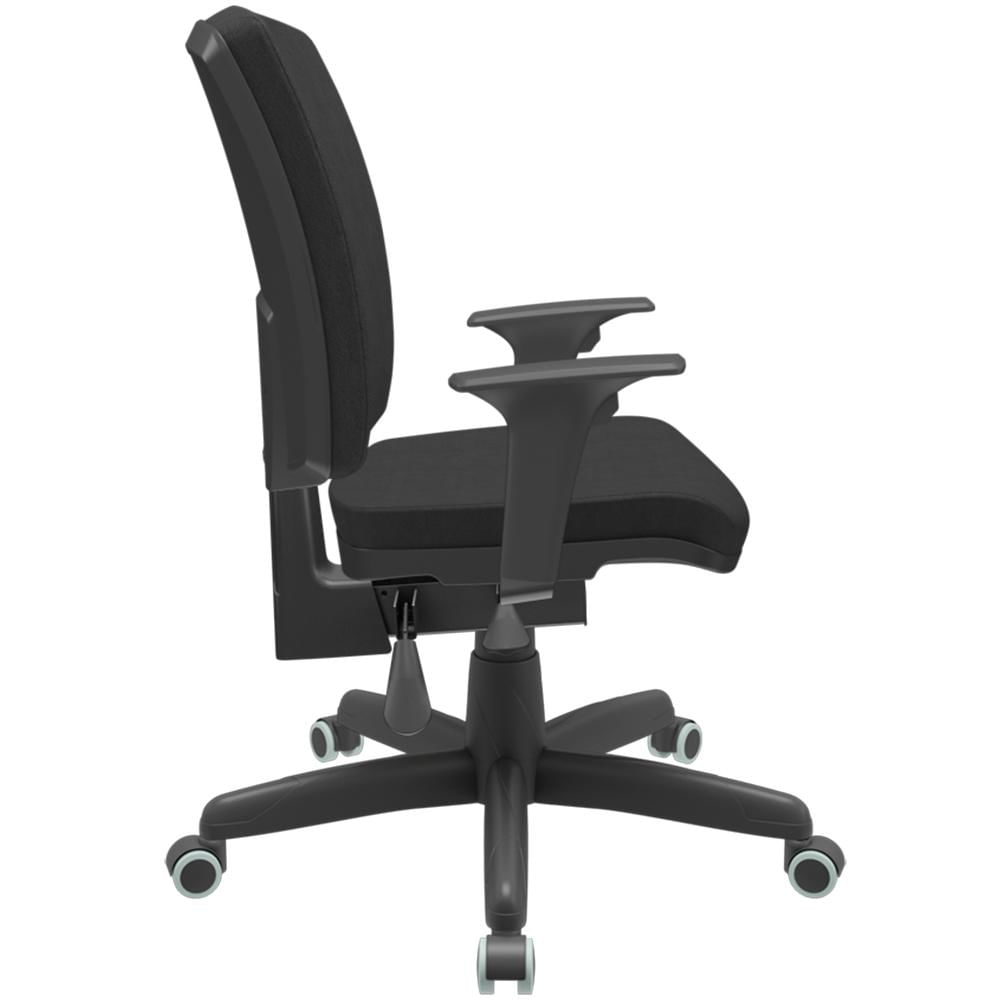 Cadeira de Escritório Diretor Office Base Giratória Preto Alta Flexi P03 Poliéster Preto - Lyam