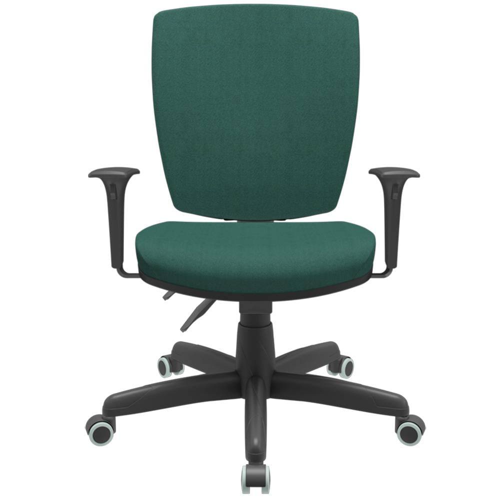 Cadeira de Escritório Diretor Office Base Giratória Preto Alta Flexi P03 Poliéster Verde - Lyam