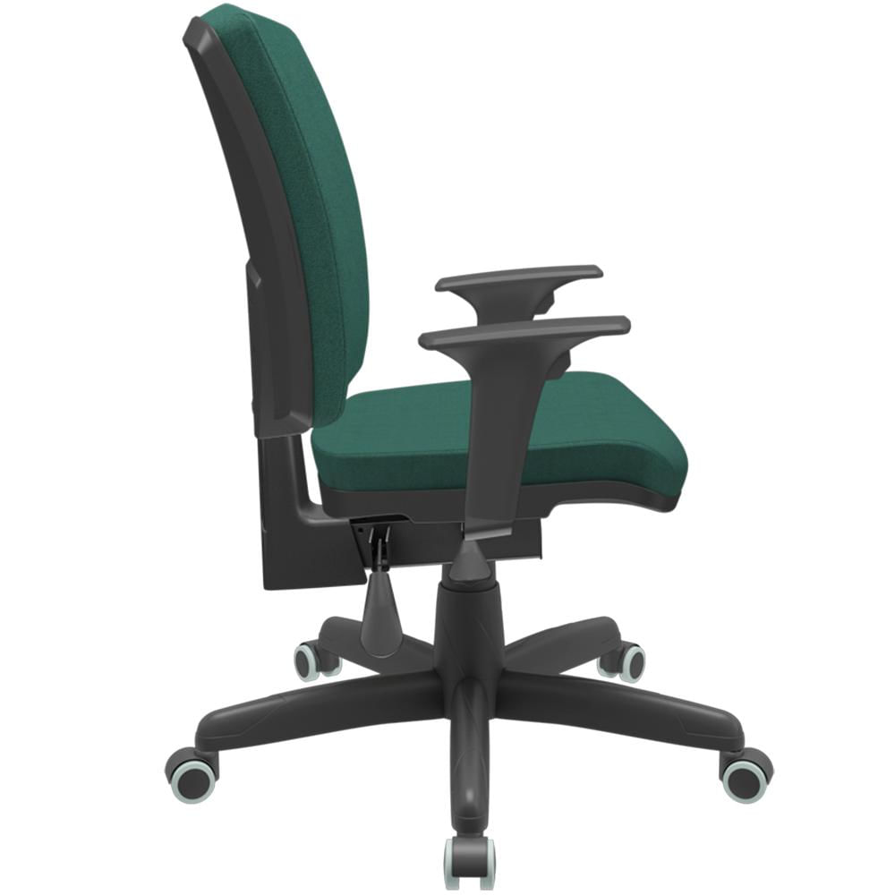 Cadeira de Escritório Diretor Office Base Giratória Preto Alta Flexi P03 Poliéster Verde - Lyam