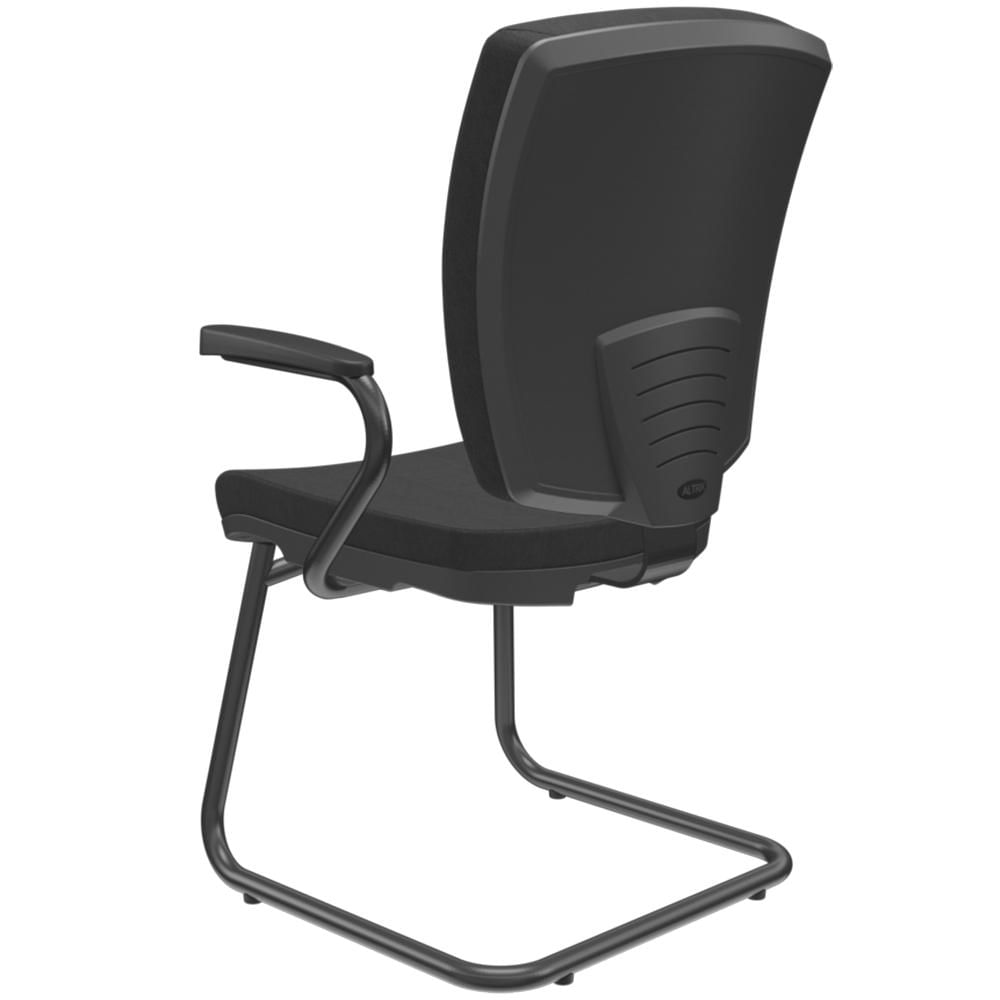 Cadeira de Escritório Fixa Executiva Office Preto Slim Alta Flexi P03 Poliéster Preto - Lyam