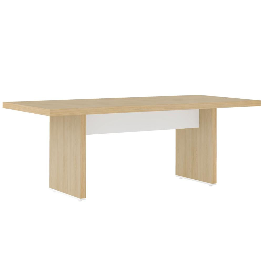 Mesa Para Escritório Reunião Home Office Atria Executiva 204x90cm A02 Carvalho Branco - Lyam Decor