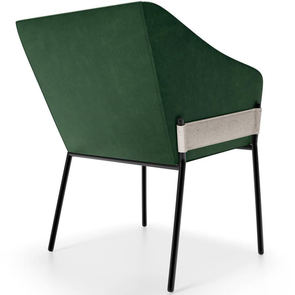 Cadeira Para Sala de Jantar Estar Living Olívia L02 Linho Cru Couríssimo Verde - Lyam Decor