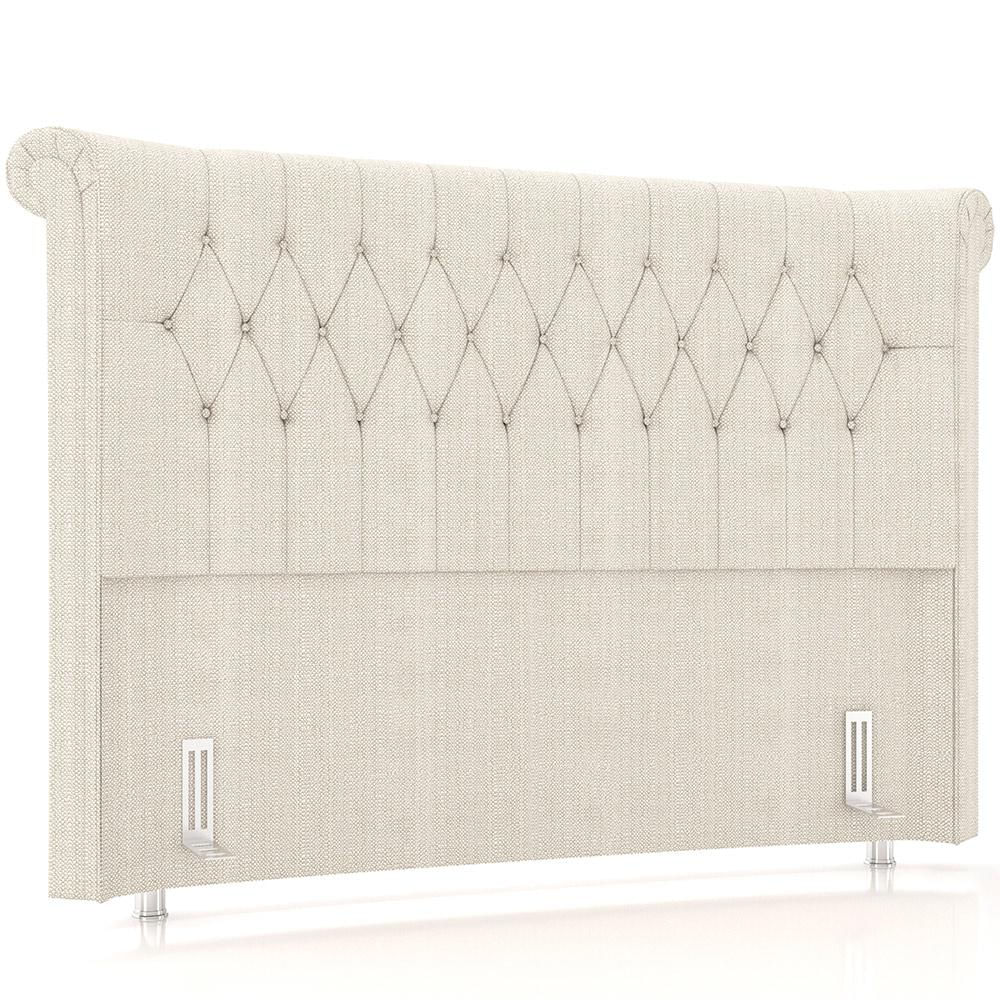 Cabeceira Cama Box Casal 140cm Estofada Meora P05 Linho Creme - Lyam Decor