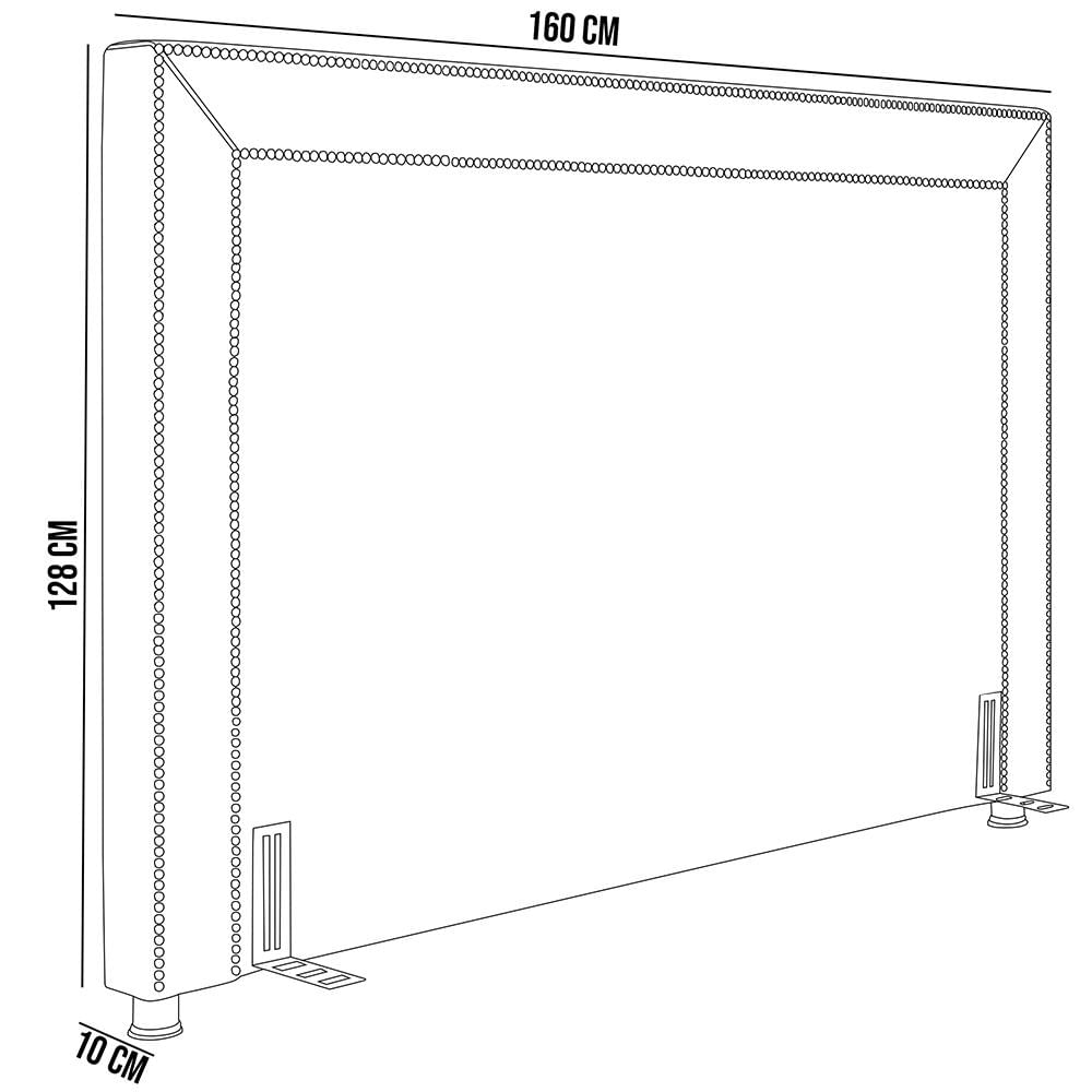 Cabeceira Cama Box Casal 160 cm P05 Berlim Veludo Rosê - Lyam