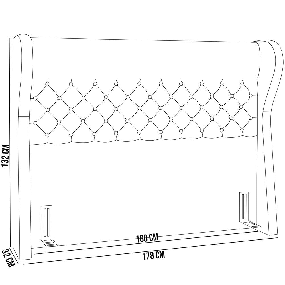 Cabeceira Cama Box Queen 160 cm P05 Madrid Veludo Cinza - Lyam Decor