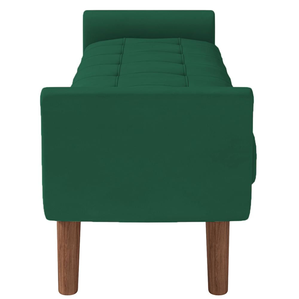 Puff Recamier Decorativo com Pés em Madeira 195 cm Itália P05 Veludo Verde - Lyam