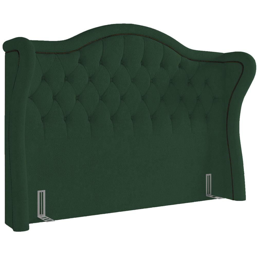 Cabeceira Cama Box Casal 160 cm P05 Lisboa Bouclê Verde - Lyam Decor