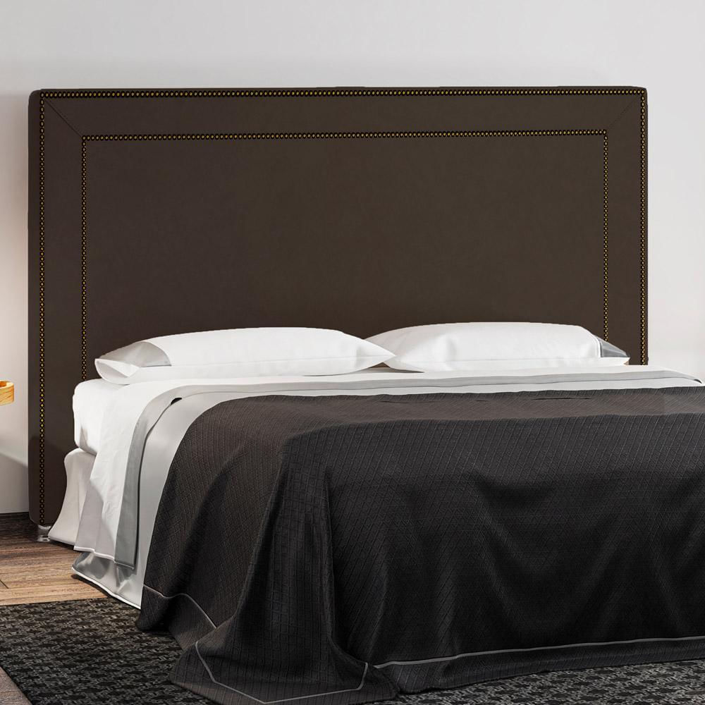 Cabeceira Cama Box Casal 140 cm P05 Berlim Veludo Marrom - Lyam Decor