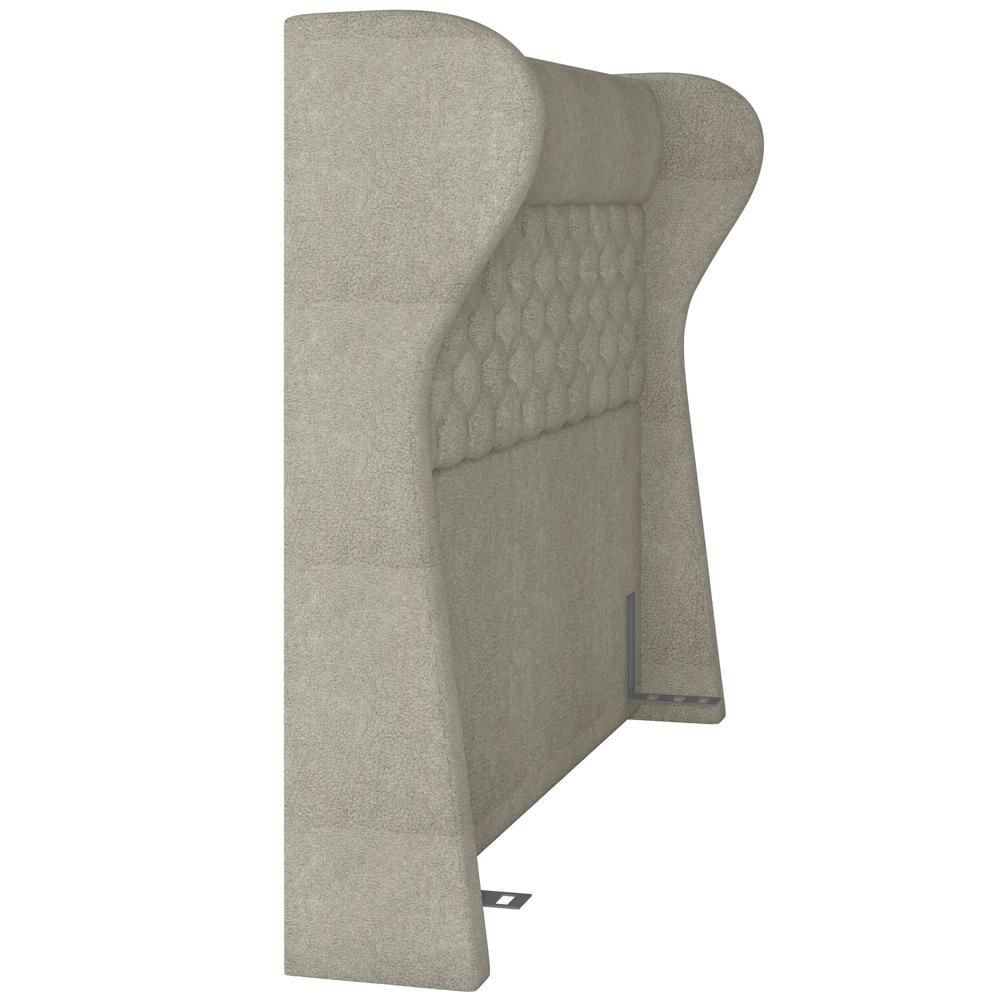 Cabeceira Cama Box King 195 cm P05 Madrid Bouclê Creme - Lyam Decor